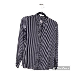 Gap Long Sleeve Striped Navy Blouse Size M - 3FOR$25 -